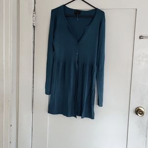 V neck button front sweater